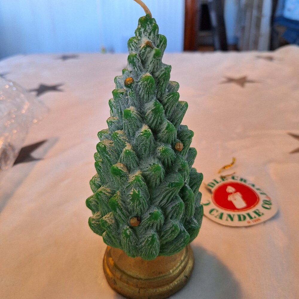 Vintage 1996 Candle Craft Christmas Tree Shaped Candle‎ Never Burned With Tag